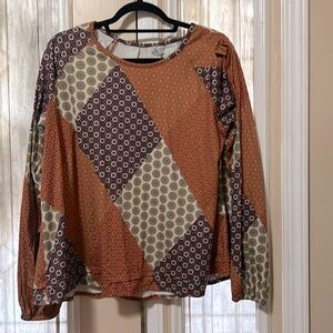 Orange boho raglan sleeve top